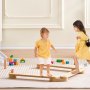 VEVOR Balance Beam Stepping Stones, 3 PCS Wooden Toddler Balance Boards, Montessori Toy for Kids 2-6, Build Coordination and Gross Motor Skills, Gymnastics Course Indoor & Outdoor for Girls Boys Gift