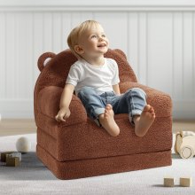 VEVOR kinderbank kinderbank kinderfauteuil opvouwbaar bruin 114x50x36cm kindermeubel