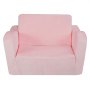 VEVOR Kinderbank 2-in-1 Omvormbare kinderbank naar relaxfauteuil, Uitklapbare kinderbank, Kinderfauteuil, Peuterbed, Opvouwbare kinderspeelbank, Kinderbank Roze 104 x 58 x 32 cm