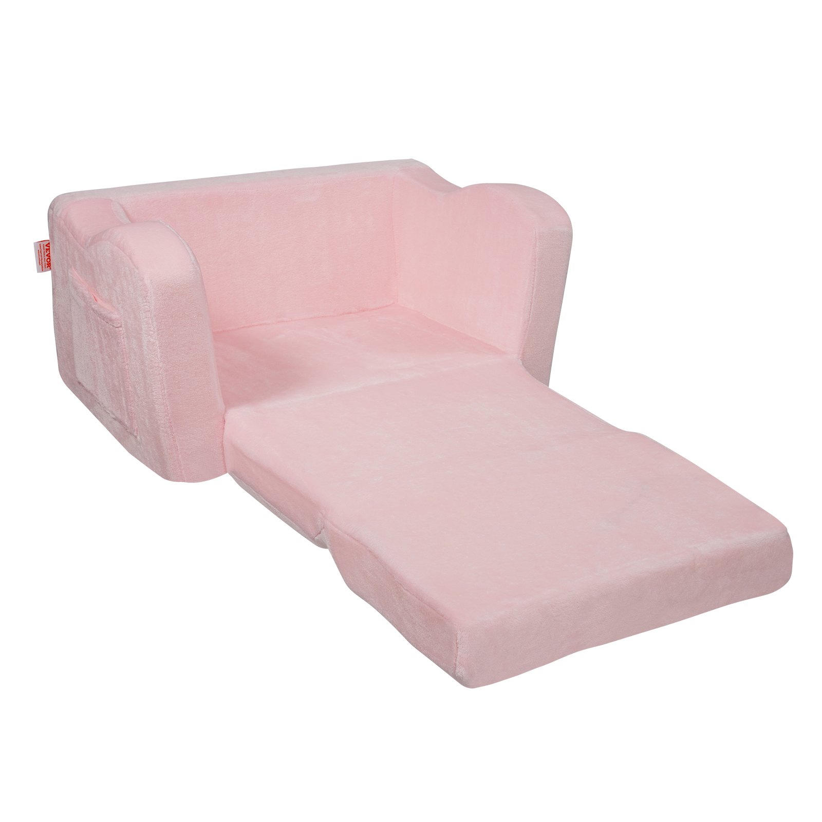 VEVOR Kinderbank 2-in-1 Omvormbare kinderbank naar relaxfauteuil, Uitklapbare kinderbank, Kinderfauteuil, Peuterbed, Opvouwbare kinderspeelbank, Kinderbank Roze 104 x 58 x 32 cm
