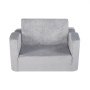 VEVOR Kinderbank 2-in-1 Omvormbare kinderbank naar relaxfauteuil, uitklapbare kinderbank, fauteuil, peuterbed, opvouwbare kinderspeelbank, kinderbank grijs 104 x 58 x 32 cm