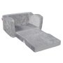 VEVOR Kinderbank 2-in-1 Omvormbare kinderbank naar relaxfauteuil, uitklapbare kinderbank, fauteuil, peuterbed, opvouwbare kinderspeelbank, kinderbank grijs 104 x 58 x 32 cm