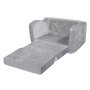 VEVOR Kinderbank 2-in-1 Omvormbare kinderbank naar relaxfauteuil, uitklapbare kinderbank, fauteuil, peuterbed, opvouwbare kinderspeelbank, kinderbank grijs 104 x 58 x 32 cm
