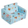 VEVOR Kinderbank 2-in-1 Omvormbare Kinderbank naar Relaxfauteuil, Uitklapbare Kinderbank Fauteuil, Peuter Armleuning Stoel Bed, Opklapbare Kinderspeelbank, met Kerstpatroon