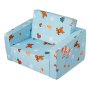 VEVOR Kinderbank 2-in-1 Omvormbare Kinderbank naar Relaxfauteuil, Uitklapbare Kinderbank Fauteuil, Peuter Armleuning Stoel Bed, Opklapbare Kinderspeelbank, met Kerstpatroon