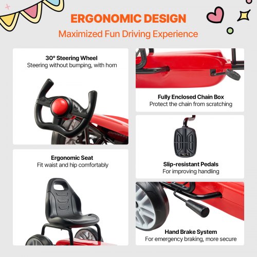 GOPLUS Gokart vanaf 3 jaar, Go Kart met verstelbare zitting, voor- en achteruitversnelling, trapauto met rubberen wielen, flexibele koppeling en handrem, kindervoertuig voor kinderen van 3-8 jaar GOPLUS Gokart vanaf 3 jaar, Go Kart met verstelbare zitting, voor- en achteruitversnelling, trapauto met rubberen wielen, flexibele koppeling en handrem, kindervoertuig voor kinderen van 3-8 jaar