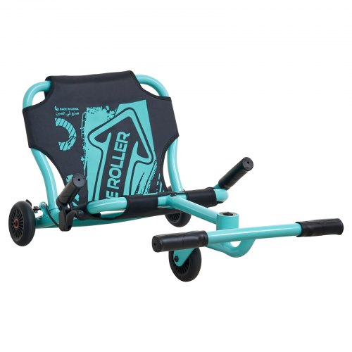 VEVOR Fun Vehicle met zigzagaandrijving, 68 kg draagvermogen, groen, driewieler voor kinderen vanaf 4 jaar, metalen frame en 400D Oxford-stof, kleurrijke LED-verlichte wielen, in 3 standen verstelbare lengte, met handrem.