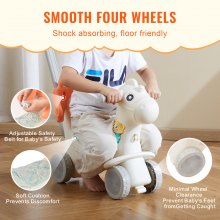VEVOR 4-in-1 hobbelpaard peuters 1-3 jaar schommelspeelgoed 36kg rood
