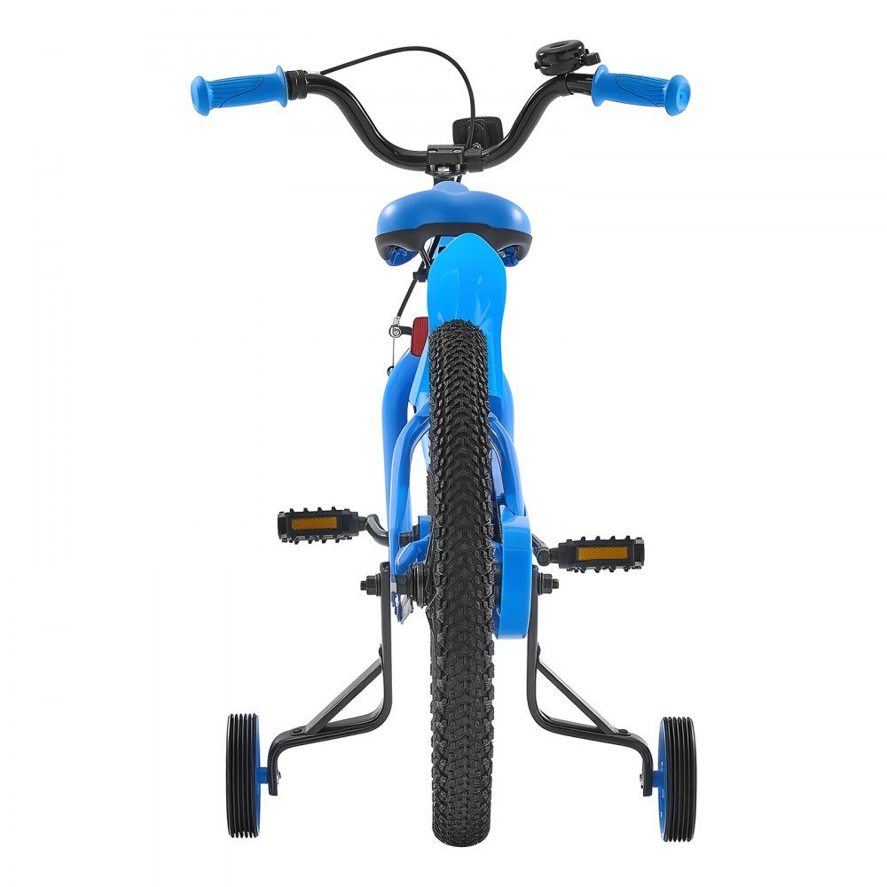 VEVOR kinderfiets, 18-inch BMX-fiets met zijwieltjes, aanbevolen lengte kind 110-140 cm, stevig en eenvoudig te monteren, peuterfiets voor jongens en meisjes om te leren fietsen, blauw