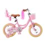 VEVOR Kids Bike, 14 Inch Children Bicycle, Training Wheels Princess Pink, for Girls Ages 3-5, Adjustable Seat, Front Brake and Rear Coaster Brake, Front Basket, Doll Seat, High-Carbon Steel Frame
