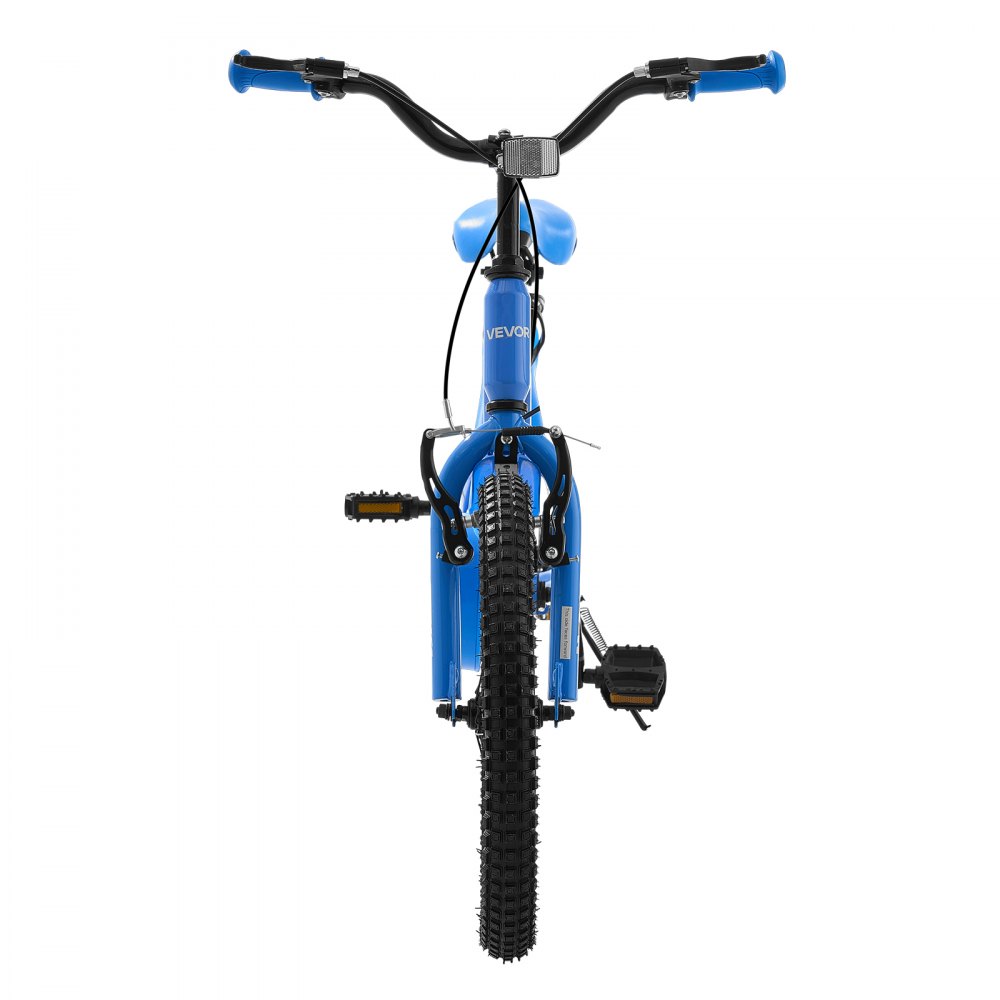VEVOR Kids' 18-inch racefiets voor kinderen van 5-8 jaar met standaard, blauw, kinderfiets voor jongens en meisjes, frame van koolstofstaal, BMX-stijl, dubbele remmen, verstelbaar zadel en stuur, bidonhouder