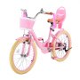 VEVOR Kinderfiets 20 inch racefiets voor 7-13 jaar met standaard, roze, carbonstalen kinderfiets voor meisjes, prinsessenstijl, dubbele remmen, verstelbaar zadel en stuur, met poppenzitje en mandje