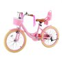 VEVOR Kinderfiets 20 inch racefiets voor 7-13 jaar met standaard, roze, carbonstalen kinderfiets voor meisjes, prinsessenstijl, dubbele remmen, verstelbaar zadel en stuur, met poppenzitje en mandje