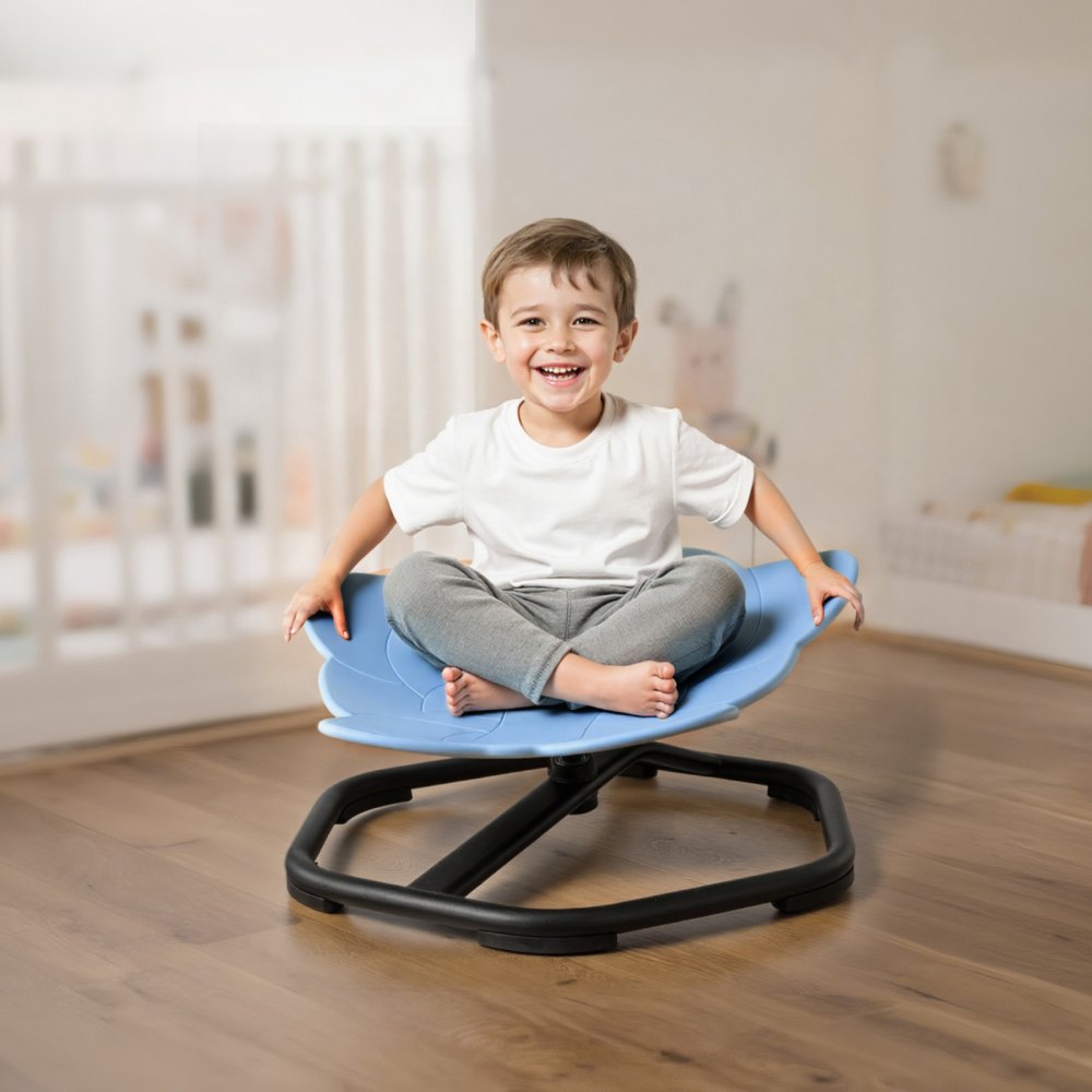 VEVOR Kids Swivel Chair, 220 lbs Capacity, Elephant Shape Sensory Spinning Chair, Autistic Kids Sensory Toy Seat with Non-Slip Metal Base, Toddler Sit & Spin Seat for Coordination Balance Focus, Blue