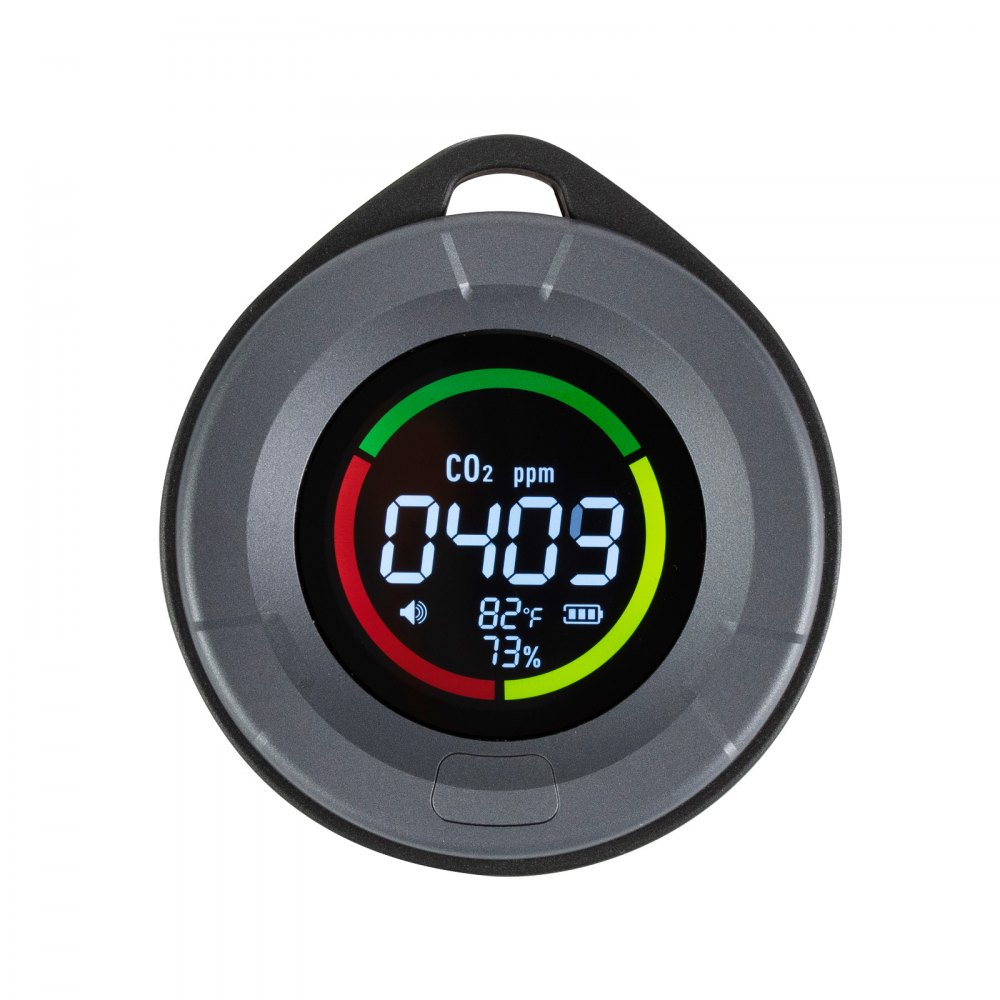 VEVOR Draagbare CO2-melder, mini-CO2-meter met temperatuur- en vochtigheidsweergave, 400-5000 ppm, luchtkwaliteitstester, NDIR-sensor, koolstofdioxidedetector, CO2-sensor voor thuis, kantoor en auto