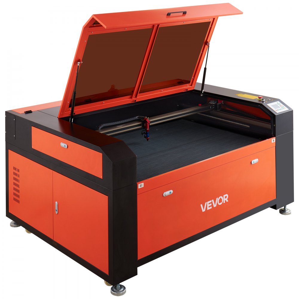 VEVOR CO2-lasergraveermachine 130 W, werkgebied van 1400x900 mm, lasergraveer- en snijmachine met waterkoeler, tweewegs luchttoevoer, snelheid van 1200 mm/s, voor hout, acryl en glas