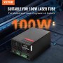 VEVOR CO2 Laser Power Supply, 100W, Power Supply for 100W Laser Tube, Constant Current Protection, Open Circuit Protection, Fast Heat Dissipation, Compatible for Multi-brand Laser Engravers & Cutters