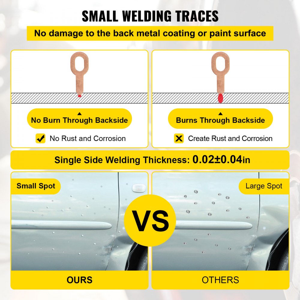 VEVOR 3500A Vehicle Panel Spot Puller Dent Spotter F90E 3500A Dent Puller Multifunctional Spot Welder Repair Kit Additive Kit