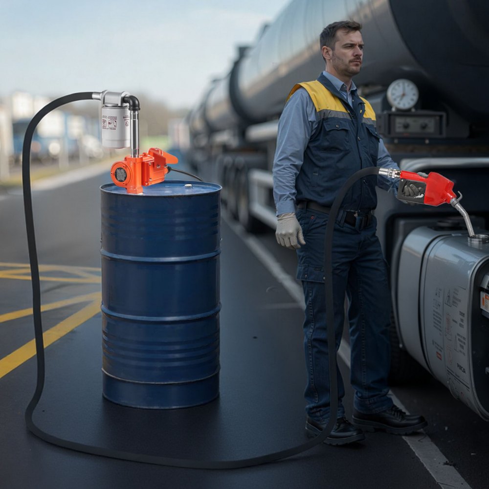 VEVOR brandstofpomp, 12 V DC, 37 L/min, dieselpompset, met automatische afslag, afgifteslang, oververhittingsbeveiliging, stroomkabel, explosieveilig, voor benzine, diesel en kerosine