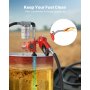VEVOR brandstofpomp, 12 V DC, 37 L/min, dieselpompset, met automatische afslag, afgifteslang, oververhittingsbeveiliging, stroomkabel, explosieveilig, voor benzine, diesel en kerosine