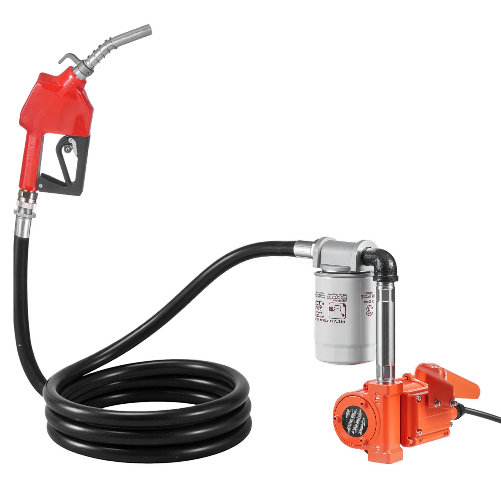 VEVOR brandstofpomp, 12 V DC, 37 L/min, dieselpompset, met automatische afslag, afgifteslang, oververhittingsbeveiliging, stroomkabel, explosieveilig, voor benzine, diesel en kerosine