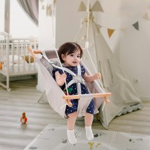 VEVOR Canvas Hammock Swing 3 Modes Baby Swing 5-Point Harness Indoor Outdoor