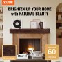 VEVOR Fireplace Mantel Wood Shelf Floating Rustic Fireplace Mantel 60" Brown