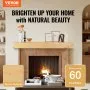 VEVOR Fireplace Mantel, 60" x 8" x 6", 50 lbs Weight Capacity, Natural Wood Mantel for Over Fireplace, Wall Mounted Floating Farmhouse Shelf, Handcrafted Wood Mantel for Wall Decor, Rustic Natural