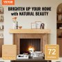 VEVOR Fireplace Mantel, 72" x 8" x 5", 50 lbs Weight Capacity, Natural Wood Mantel for Over Fireplace, Wall Mounted Floating Farmhouse Shelf, Handcrafted Wood Mantel for Wall Decor, Rustic Natural