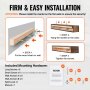 VEVOR Fireplace Mantel, 84" x 8" x 6", 50 lbs Weight Capacity, Natural Wood Mantel for Over Fireplace, Wall Mounted Floating Farmhouse Shelf, Handcrafted Fireplace Mantel for Wall Decor, Natural Brown