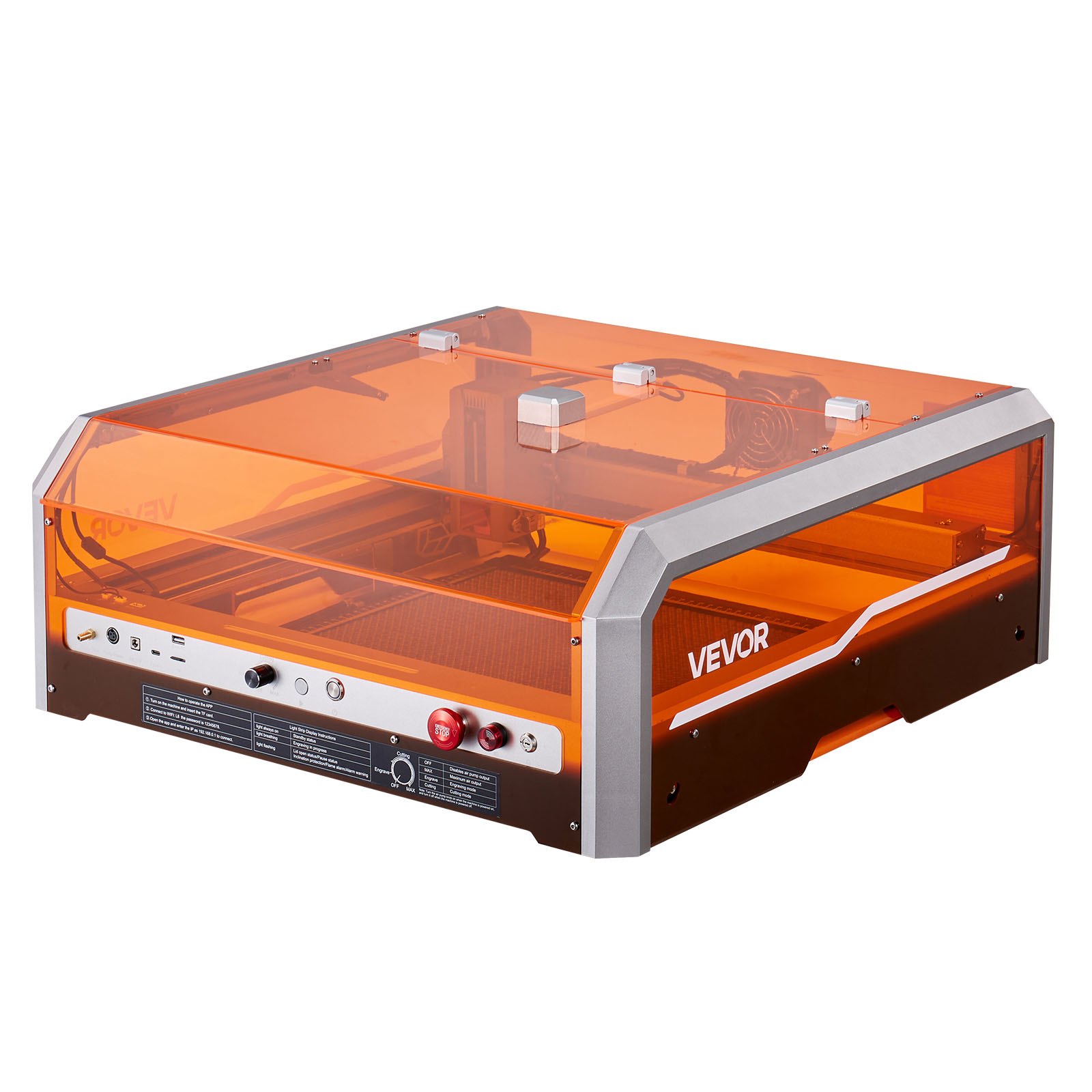 VEVOR Lasergraveermachine, 20 W, Lasergraveer- en snijmachine met ingebouwde camera, Lasersnijder, Werkgebied 400x400 mm, 30000 mm/min, voor Hout, Leer, Glas, Papier, Bepaalde Metalen, Klasse 1