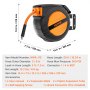 VEVOR Luchtslanghaspel, 9,52 mm x 15,24 m Luchtslang, Max. 300 PSI, Slanghaspel met Automatische Oprolfunctie, Plafond-/Muurmontage, Gesloten PP Haspel & 180° Draaibare Beugel
