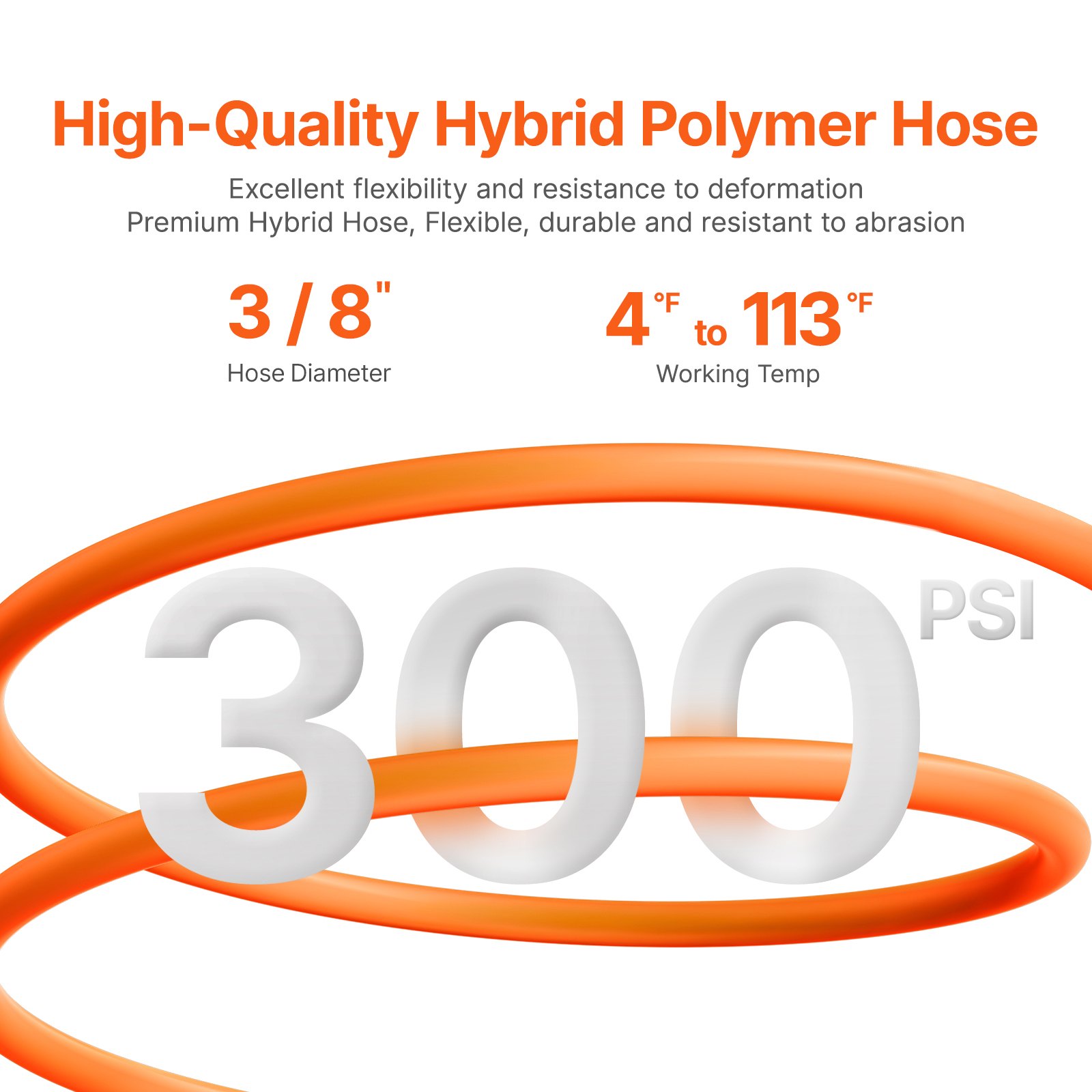 VEVOR Retractable Air Hose Reel, 3/8IN x 50FT Hybrid Air Hose Max 300PSI, Air Compressor Hose Reel Auto-Rewind with 5FT Lead in, Ceiling/Wall Mount Enclosed PP Reel & Built-in 180° Swivel Bracket