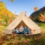 VEVOR Canvas Bell Tent, 4 Seasons 3 m/9.8ft Yurt Tent, Canvas Tent for Camping with Stove Jack, Breathable Tent, Family Camping Outdoor Hunting Party