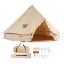 VEVOR Canvas Bell Tent, 4 Seasons 3 m/9.8ft Yurt Tent, Canvas Tent for Camping with Stove Jack, Breathable Tent, Family Camping Outdoor Hunting Party