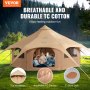 VEVOR Canvas Tent, 4 Seasons 5 m/16.4 ft Bell Tent, Canvas Tent for Camping with Stove Jack, Breathable Yurt Tent for up to 8 People, Family Camping Outdoor Hunting Party