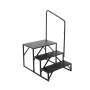 VEVOR RV Steps, 3-Step RV Stairs, 440 LBS Load Capacity, Thickened Carbon Steel, With Handrail, Non-Slip Steps for Safe Entry and Exit, Suit for RV, Trailer, Camper Steps