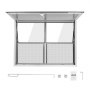 VEVOR Foodtruck Verkoopraam 1220 x 915 mm Aluminiumlegering, Verkoopraam opent tot 85°, 2 vaste glaspanelen bovenaan, 2 schuifbare horren onderaan, Verkoopklep, Regenhoes