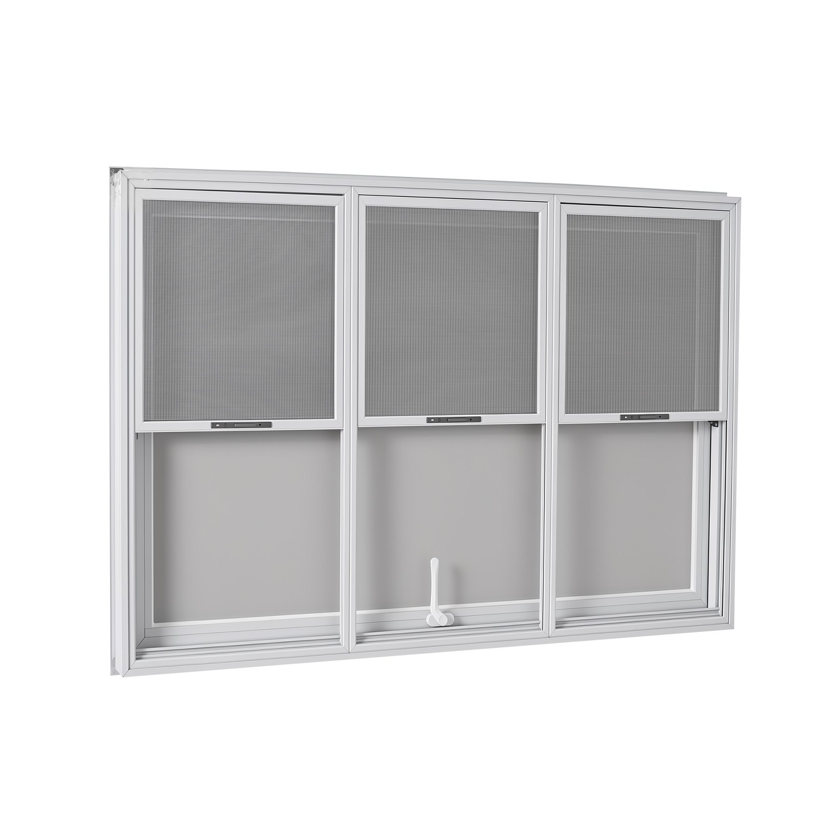 VEVOR Foodtruck Verkoopraam 1626 x 1016 mm Aluminiumlegering, Verkoopraam opent tot 85°, 3 vaste glaspanelen bovenaan, 3 schuifbare horren onderaan, Verkoopklep, Regenhoes