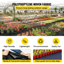 VEVOR Onkruidbestrijdingsstof 5x25ft Tuinvlies 5oz Onkruidfolie Onkruidstof Tuinfolie Duurzaam PP-materiaal en eenvoudige montage Twee lagen voor buitentuin Gazon Oprit Zwart