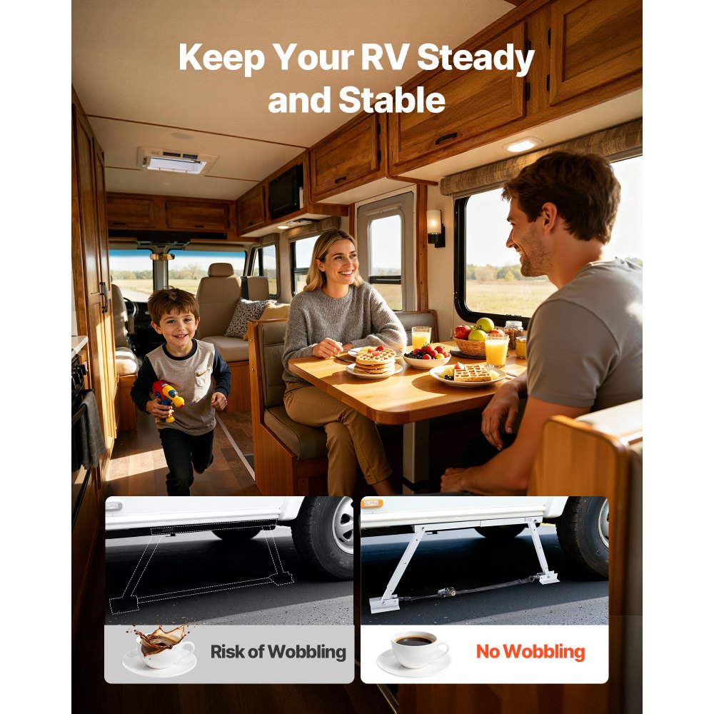 VEVOR Stabilisator voor campers, caravans en opleggers, in hoogte verstelbaar van 304,8 tot 711,2 mm, vermindert schommelen van de camper, 1 stuk.