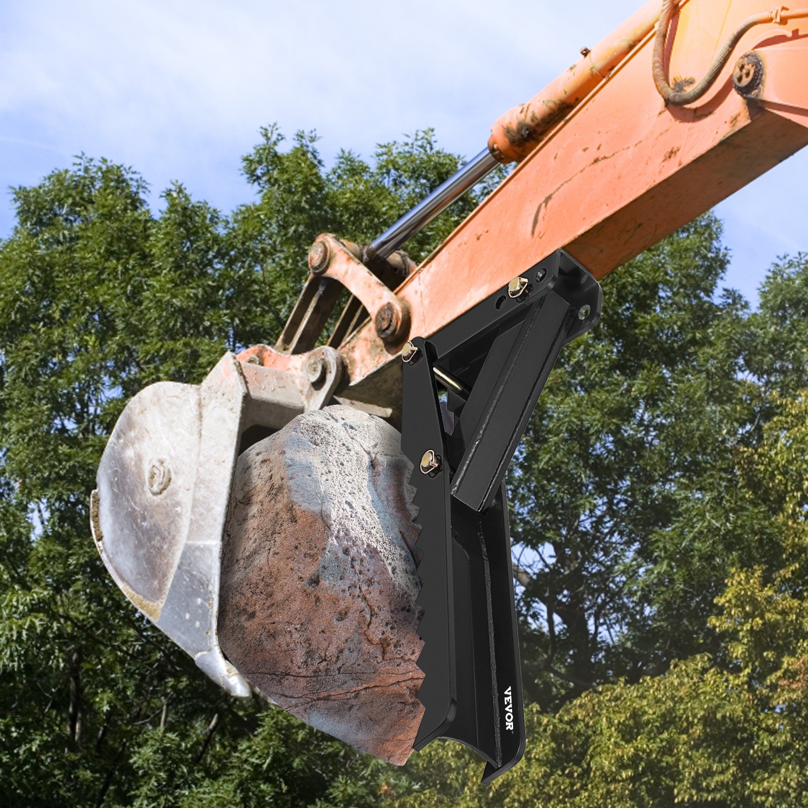 VEVOR Backhoe Excavator Thumb Attachments, 36 inch  Adjustable Extreme Weld On Backhoe Thumb Hoe Clamp 1/2 Inch Teeth Thick Steel Plate 16MM Assembly Bolt-On Design