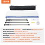 VEVOR Dust Barrier Poles, 12 Ft Spring Barrier Loaded Poles, Dust Barrier System with 4 Telescoping Poles, Magnetic Zipper, Carry Bag and 32.8x13.12 Ft Plastic Film, for Interior Decoration, Painting