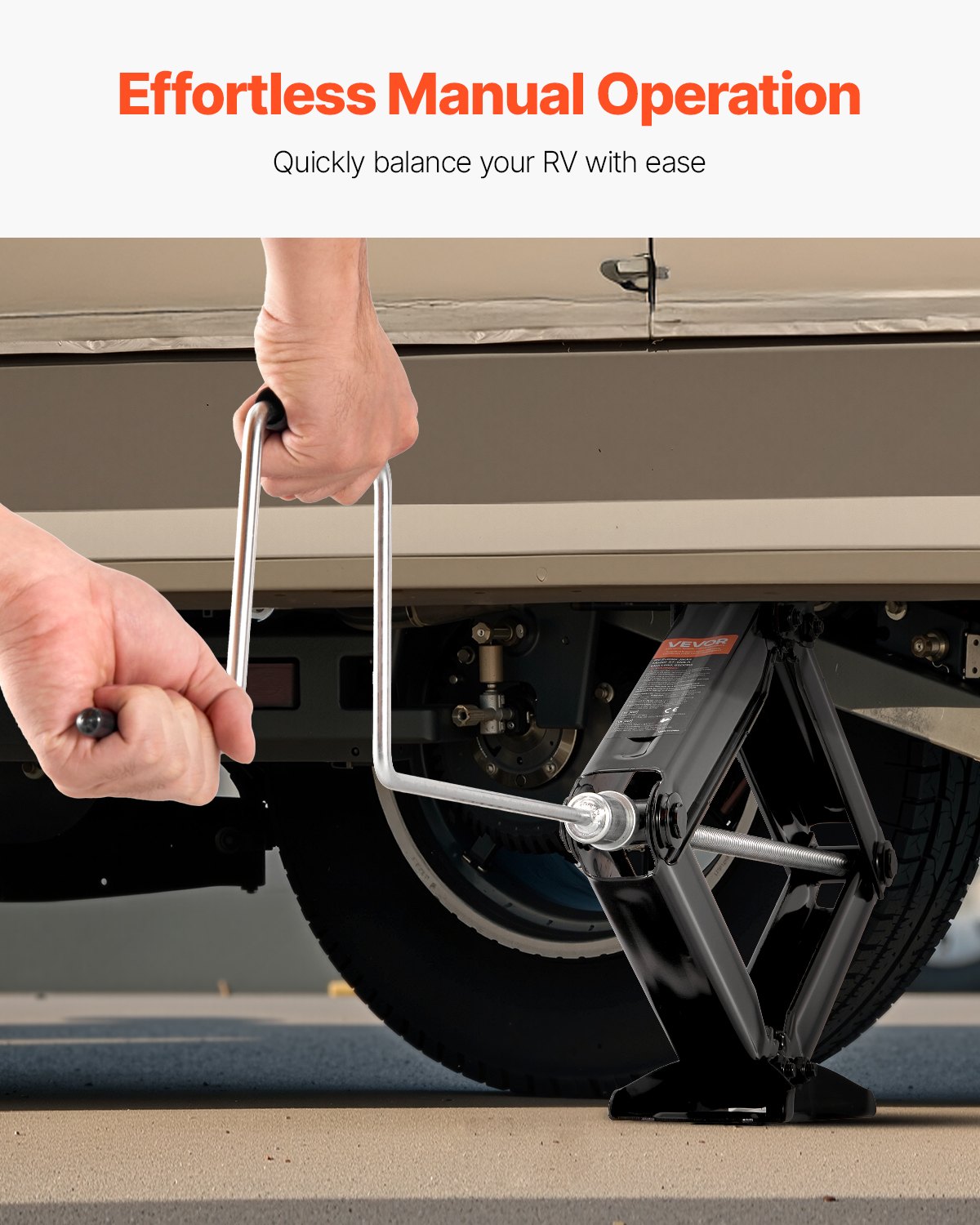 VEVOR 5000 lbs RV Scissor Jacks, 4-23.4 in RV Stabilizer Leveling Scissor Jacks, Set of 4, Heavy Duty Stabilizer Jack with Crank Handle, Socket and Bubble Levels, Not Easily Bent or Deformed