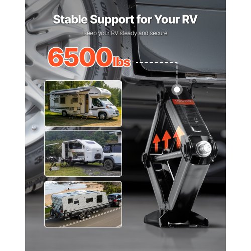VEVOR 6000 lbs RV schaarkrikken, 4-23,4 inch RV stabilisator nivellering schaarkrikken, set van 2, Heavy Duty stabilisator Jack met krukhandgreep, socket en bellenniveaus, niet gemakkelijk gebogen of