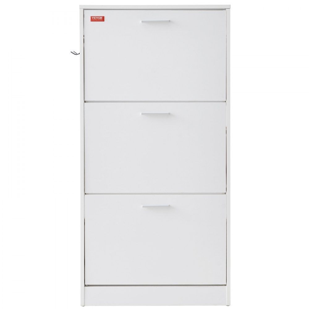 VEVOR Slim schoenenkast, wit schoenenrek, 600 x 237 x 1200 mm schoenenrek met 3 kleppen + bovenste opbergvak, schoenenladekast met een draagvermogen van 45,35 kg, schoenenkast van massief hout voor de gang