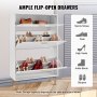 VEVOR narrow shoe cabinet, shoe rack white, 800 x 239 x 1200 mm shoe tipper with 3 flaps + top storage compartment, shoe chest 68 kg load capacity, shoe storage cabinet P2 chipboard for hallway