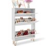 VEVOR narrow shoe cabinet, shoe rack white, 800 x 239 x 1200 mm shoe tipper with 3 flaps + top storage compartment, shoe chest 68 kg load capacity, shoe storage cabinet P2 chipboard for hallway