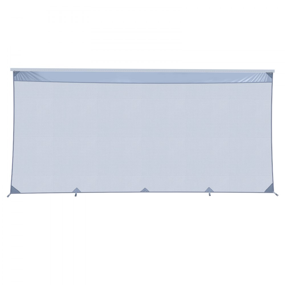 VEVOR zonnescherm (2 x 4,3 m) voor luifels (4,5 m), voorpaneel van polyester meshstof, dubbel gestikt en ademend privacyscherm voor campers, caravans en campers.