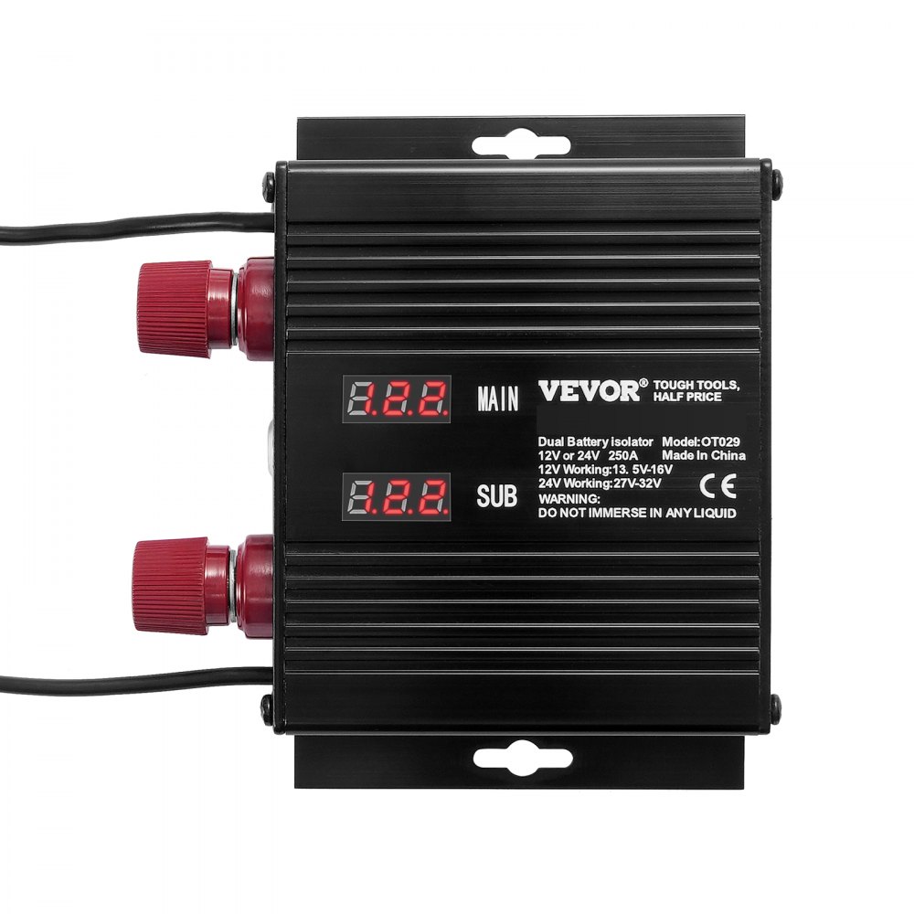 VEVOR 250 AMP Voltage Controlled Isolator Relay, 12V/24V, Universal VSR Voltage Sensitive Relay Battery Isolator, for Car Truck ATV RV Battery Starter Controller Power Switch